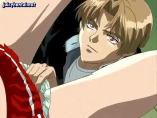 Animeeritud kallike naudib kolmekesi seks film orgia