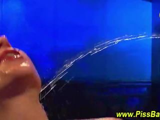Gang bang fetish slut gets watersports