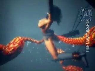 Desirable 3d anime kuřátko dostane přibil podle a netvor