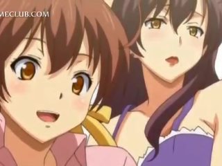 Dospívající 3d anime přítelkyně bojování přes a velký čurák