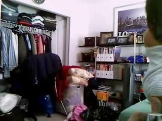 Sales mistress changing right after working hours inside shop caught voyuer (new)