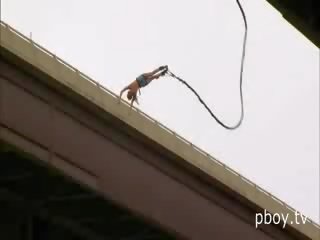 Three amazingly seksual amerikaly playboy models go ýalaňaç bungee jumping