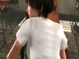 Tatlong-dimensiyonal adolescent maliit makakakuha ng fondled