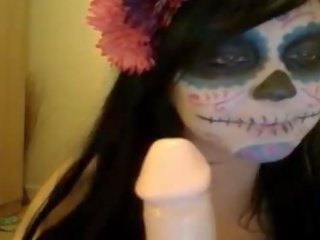 Weird Emo Teen Sucking Dildo sex movie Toy