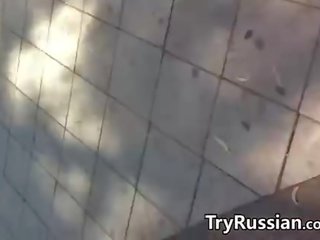 Російська леді з a начальник дупа