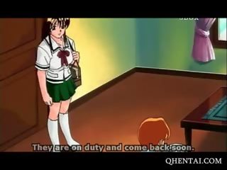 Roped hentai šola nimfa cumming težko