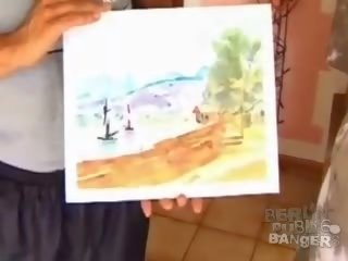 Кучерявий білявка і великий брюнетка дає оральний в назовні група ххх фільм