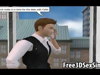 Okouzlující 3d karikatura hottie získávání v prdeli podle an mimozemšťan