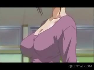 Chained Hentai sweetheart Gives BJ With Toy Up Slit