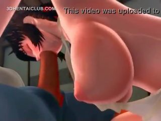 Velký nované anime femme fatale dávat výstřik dostane ústa jizzed