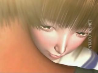 Sexy 3d anime prostitutka spolknout spermie