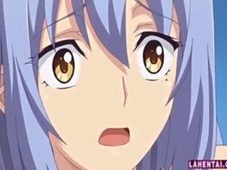 Hentai femme fatale in swimsuit gets fucked from behind in bukkake gangbang