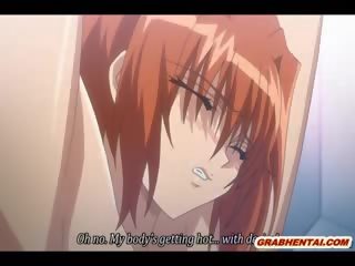 Slavernij hentai met reusachtig melon boezem krijgt slagroom en