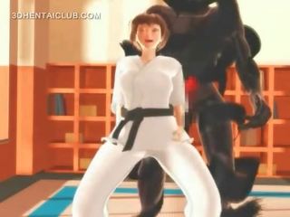 無盡 karate damsel 窒息 上 一 大規模 刺 在 3d
