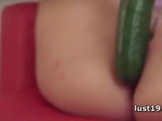 Fascinating Uma Fucking Herself With A Cucumber