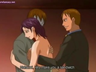 Lustful hentaý betje eje gets double fucked in group