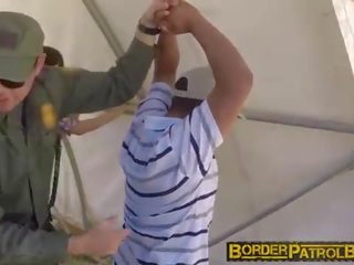 Slim teen Hannah Hartman deepthroats border patrol agent
