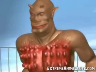 3d ogre cums na japonsko dívka!