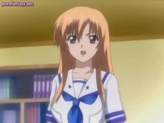Gyzyl saçly anime tramp sordyrmak a çişik manhood
