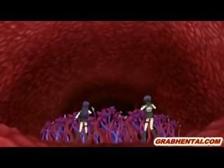 无尽 男女共学 抓 由 tentacles 和 得到 电动 震荡