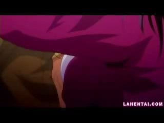 Libidinous hentai storditore cavalcate su toilette