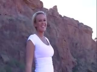 Marissa magnificent busty blonde stunner work out and flashing boobs outdoor