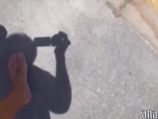 Ученичка духане в а такси и болезнен анално