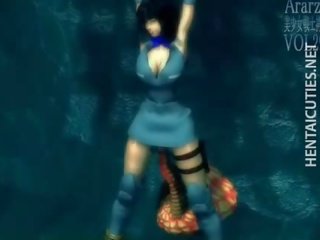 Bewitching 3d anime gul gets tied up