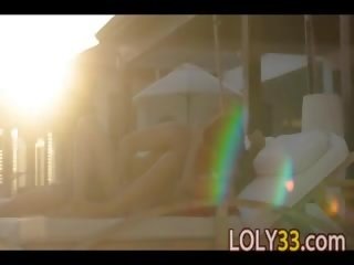Mutual 더러운 비디오 별 오르가슴 에 그만큼 해변 의자