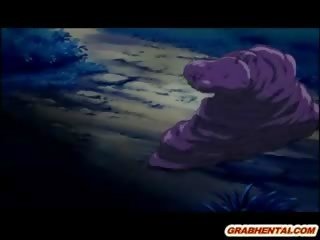 Pleasant hentai bashkëarsimim i vështirë fucked e zezë bishë