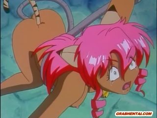 Furry anime fabulous drilled by snake monster