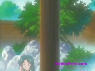 Busty anime girl learns to suck a putz and oral cumshot