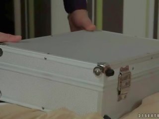 Extraordinary pirang gets tied up and fucked hard