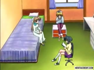 Tied up hentaý juvenile gets whipped and fucked by young woman