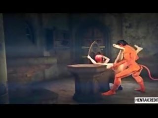 Malaki titted malibog tatlong-dimensiyonal redhead makakakuha ng fucked malalim