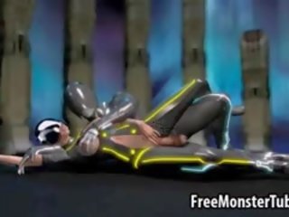 Enticing 3d seductress from tron enjoying getting fucked hard