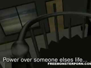 Busty 3D cartoon seductress suck sand tugs an old man's member