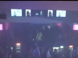 Two russian femme fatale in disco nightclub