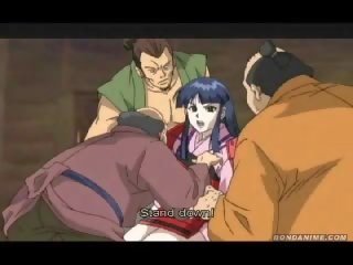 Samurai teenager gangbanged by townsmen