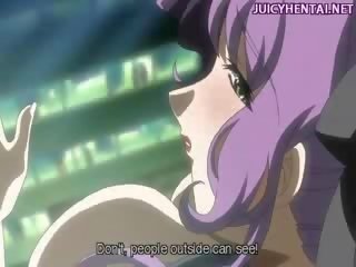 Anime femme fatale masturbate with a toy