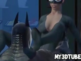 3D Cartoon Catwoman Sucks On Batman's Rock Hard johnson