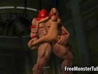 3d gyzyl saçly stunner getting fucked by the juggernaut
