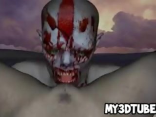 Dva nadržený 3d karikatura zombie mající někteří sensational x jmenovitý film