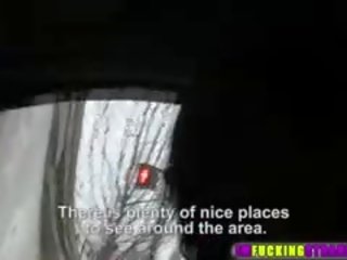 브루 넷의 사람 과 몸집이 작은 hitchhiker 넓은 땅 guerlin 도착 망치