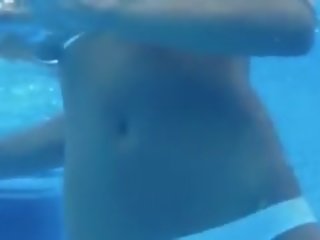 Underwater strip of fluent boobs
