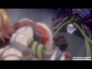 Hentaý stunner gets tutulan and fucked by monsters tentacles