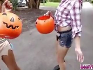 Voluptuous Brunette Teen Gets Fucked Hard On Halloween