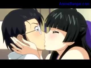 Panna damsel získávání olízl v prdeli v psí creampie