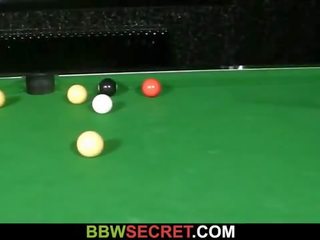 Her BF fucks fat slut on the pool table