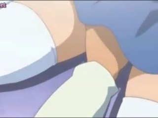 Charming anime tilki showing her jugs